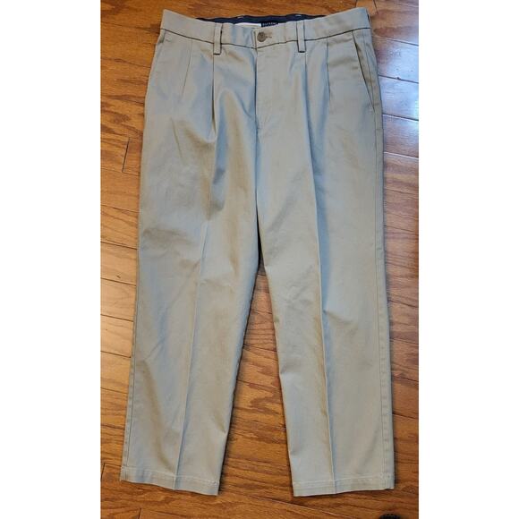 Dockers Pants Mens Flex Comfort Classic Fit 34x28.5 (Actual) Khaki Chino - Picture 1 of 12